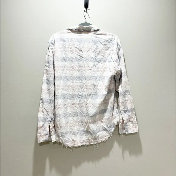 FREE PEOPLE • Women’s Loveland Plaid Pastel Button Down Shirt Size Small - Picture 3 of 6